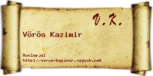 Vörös Kazimir névjegykártya